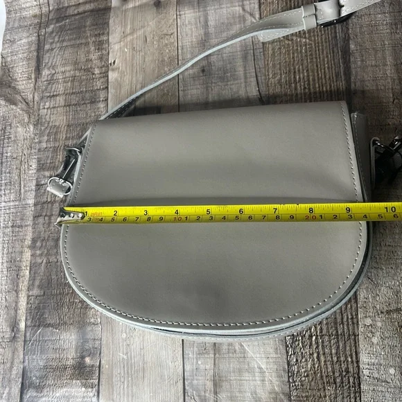 Simons Gray Real Leather Crossbody Bag - Picture 11 of 13